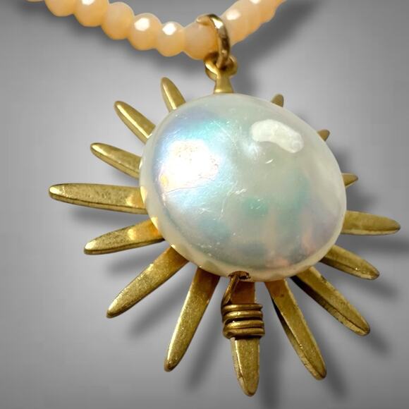 Free People Ariana Ost Sunlight Choker in Citrine NWT Sun Charm Bohemian Dainty - Picture 10 of 16